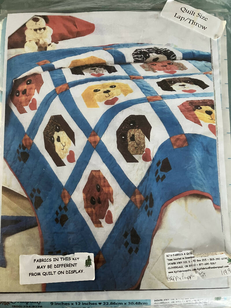 Happy Puppies Quilt Kit Lap Throw Size