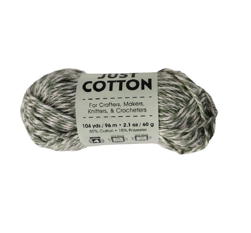 Sage Green Twist Marl Premier Yarns Just  Cotton Yarn 1.76 oz 87 Yds 3 Skeins