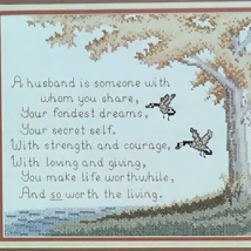 Counted Cross Stitch Pattern A Husbands Love by Linda Myers Leaflet 