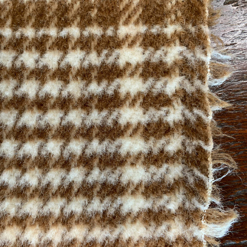 Tan and Cream Plaid Wool - Yardage