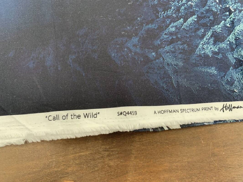 Hoffman Digital Call of the Wild Mountain Owl Cabin Scene Fabric Panel 27"x42"