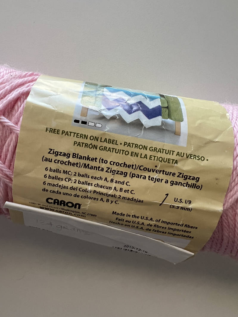 Caron Simply Soft - Soft Pink (partial skein)