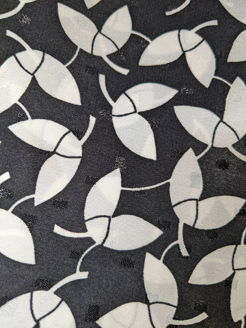 Black / White - Floral - 5 yards