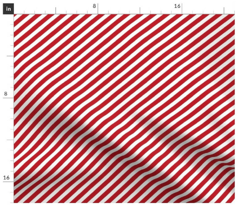 Stripes Christmas minimal pattern red Fabric, FQ, 100% Cotton Spoonflower Fabric