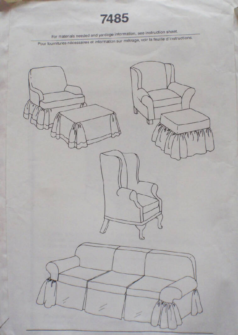 Simplicity 7485 Home Dec Pattern for Slipcovers