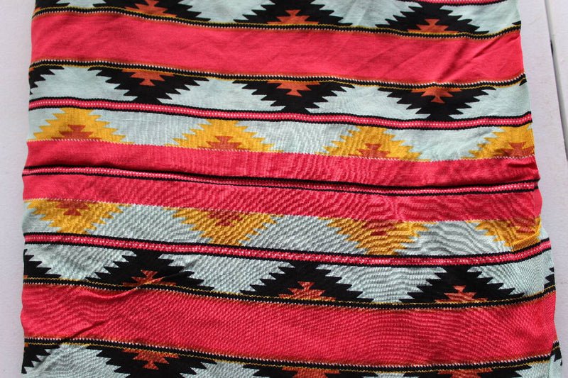 Pink, Mint, Yellow Tribal Print Cotton Fabric