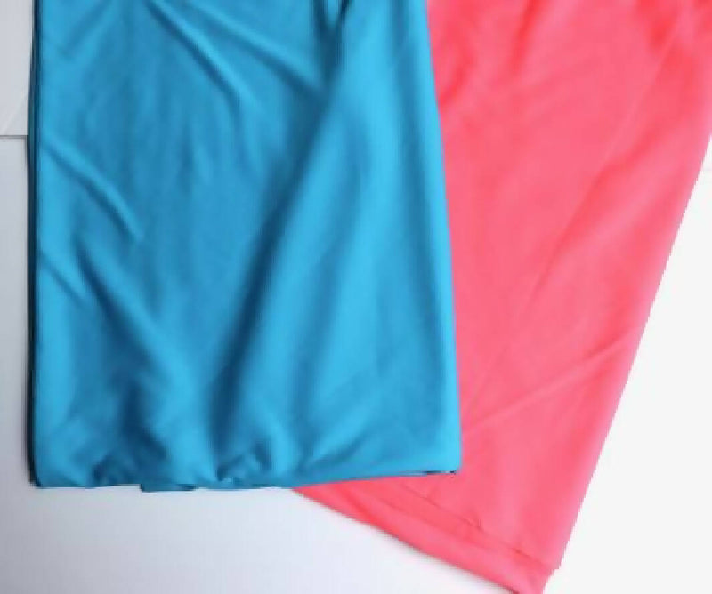 2 Yard Lot Highlighter Pink and Bright Blue High Stretch Athletic Knit