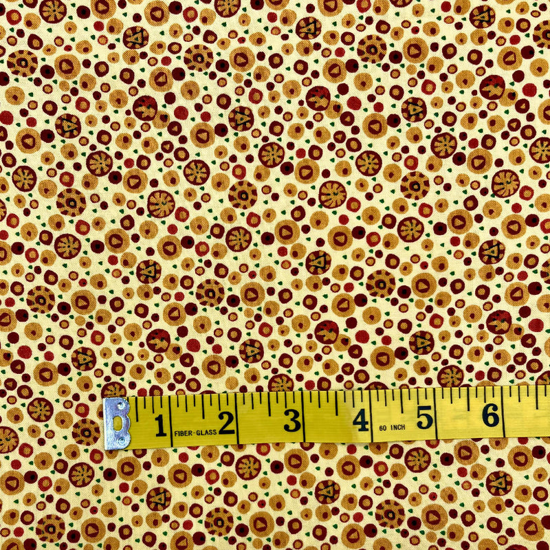 Rust Geometric Quilters Cotton - 3 Yds