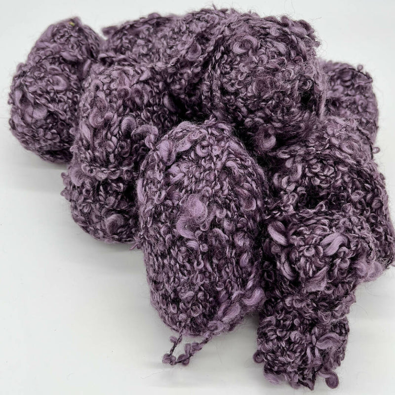 Mystery Purple Wool Blend Boucle Yarn