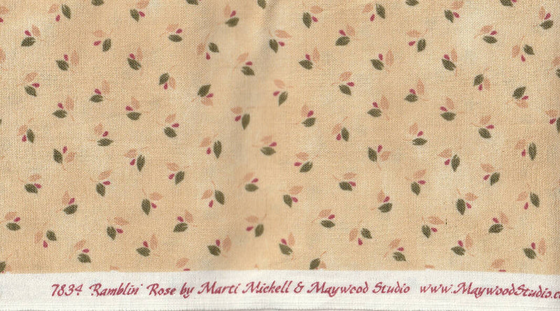 SOLD NOT AVAILABLE FABRIC Ramblin Rose by Marti Michell 1 ¾ yd 