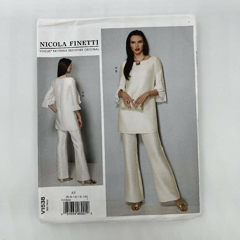 Vogue V1538 Nicola Finetti Tunic and Jumpsuit - Sizes 6-14