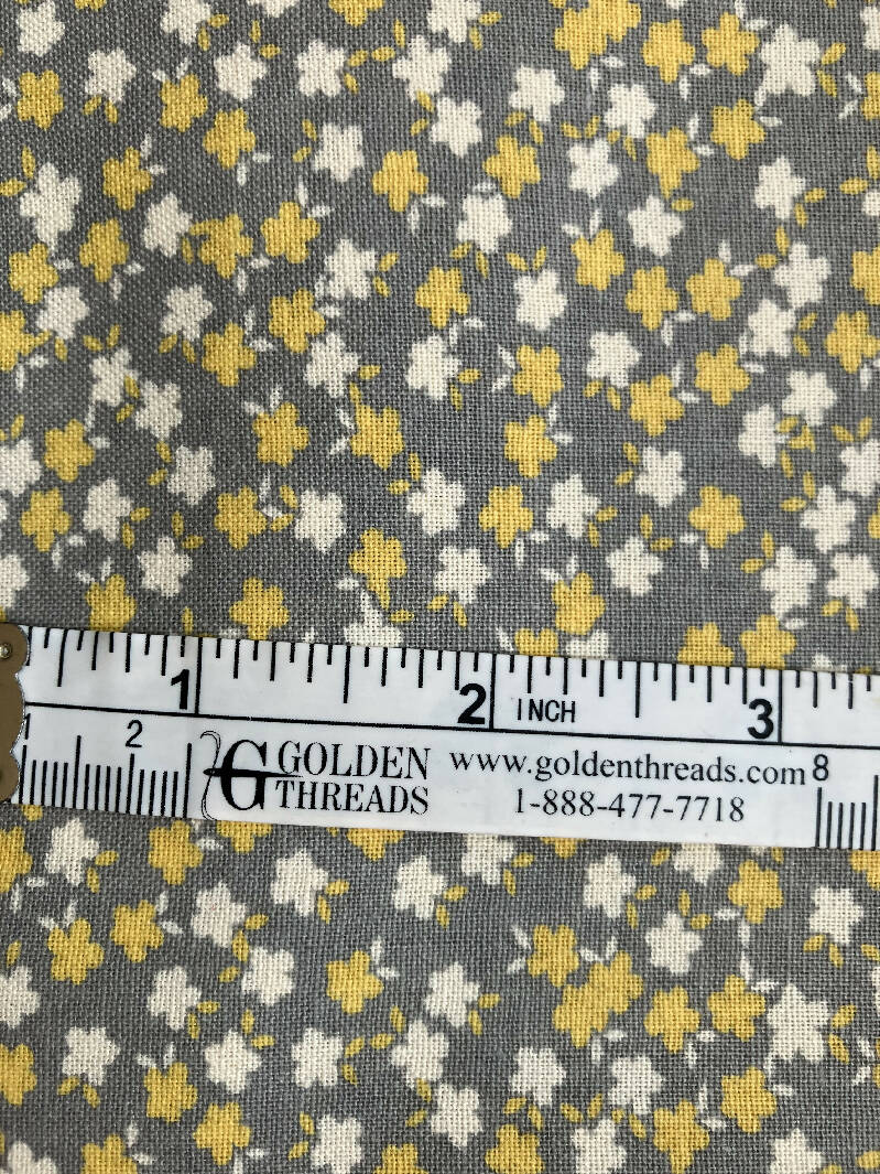 FABRIC Mini Flowers on Gray 2.44 yd