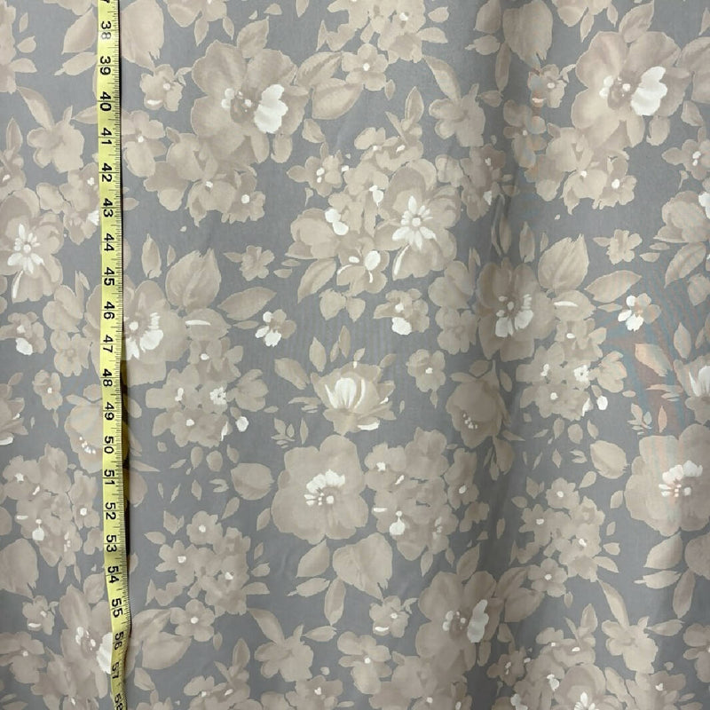 Gray and Tan Polyester Floral Woven - Yardage
