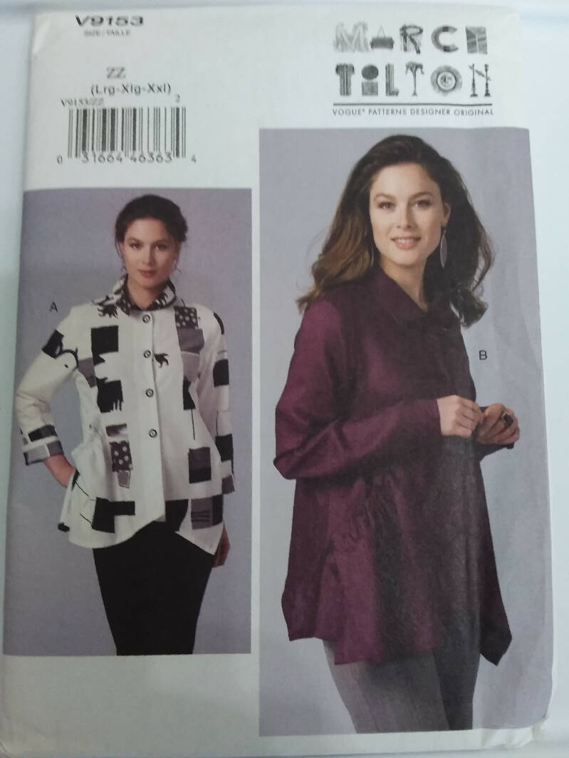 Vogue 9153 Marcy Tilton Misses shirt Size Lrg - Xlg - Xxl. Uncut