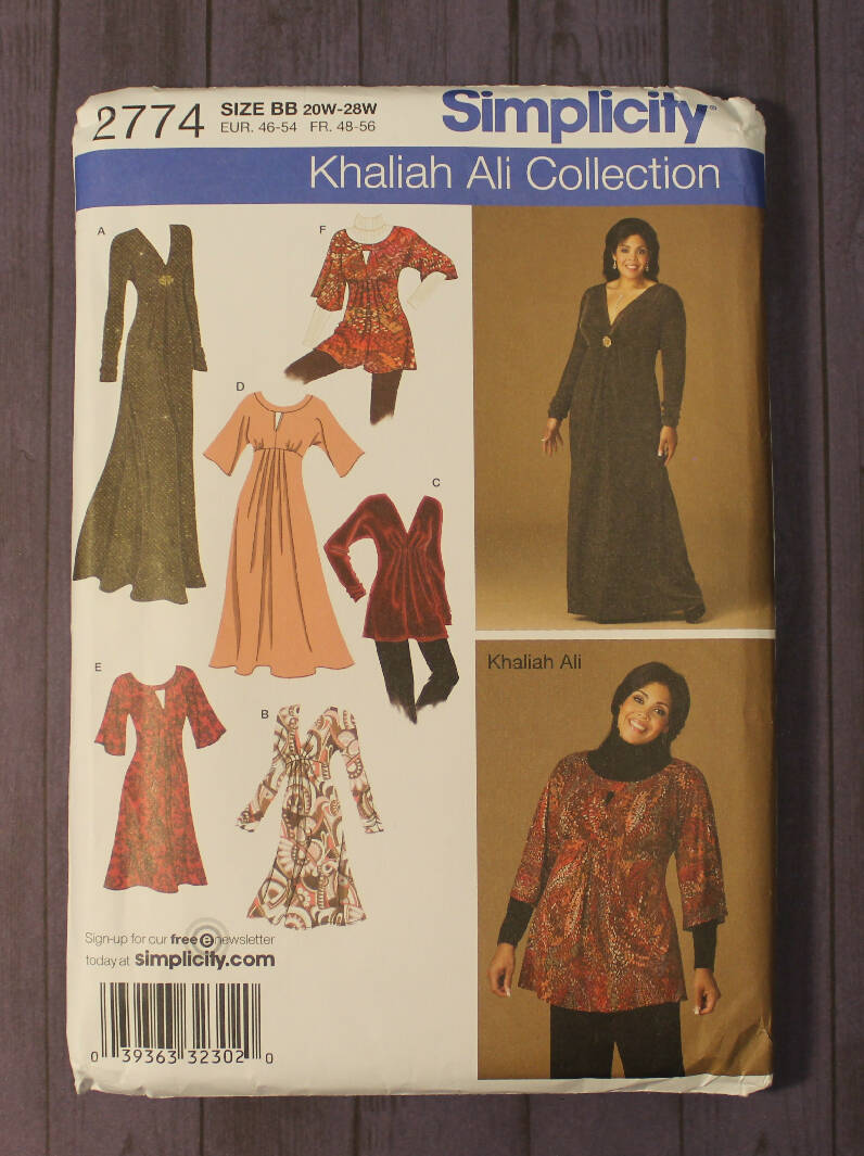 Simplicity 2774 Womens Knit Dress, Tunic - Khaliah Ali Collection