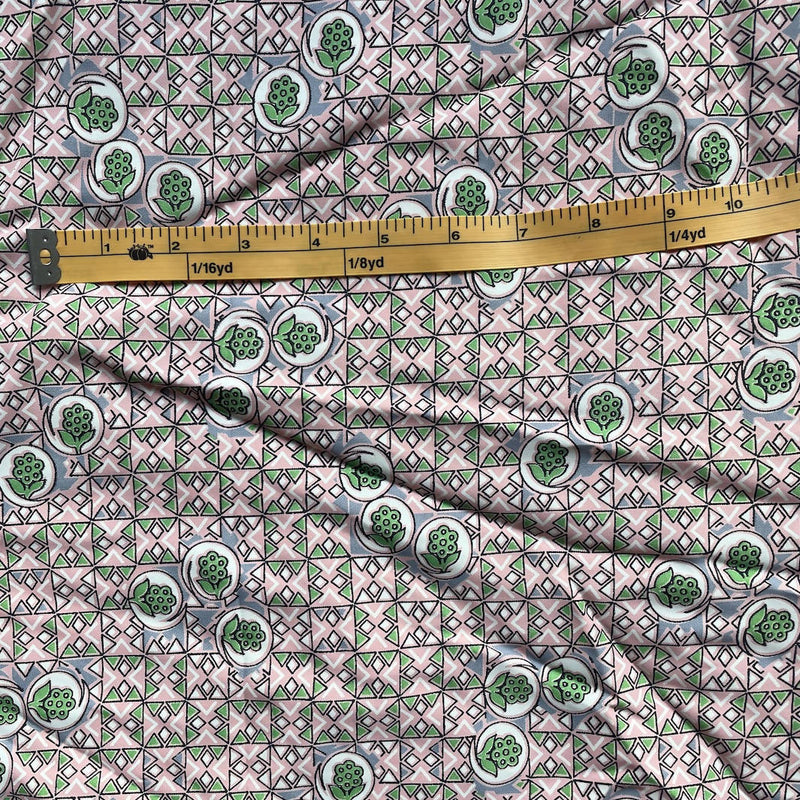 Pink and Green Vintage 100% Rayon