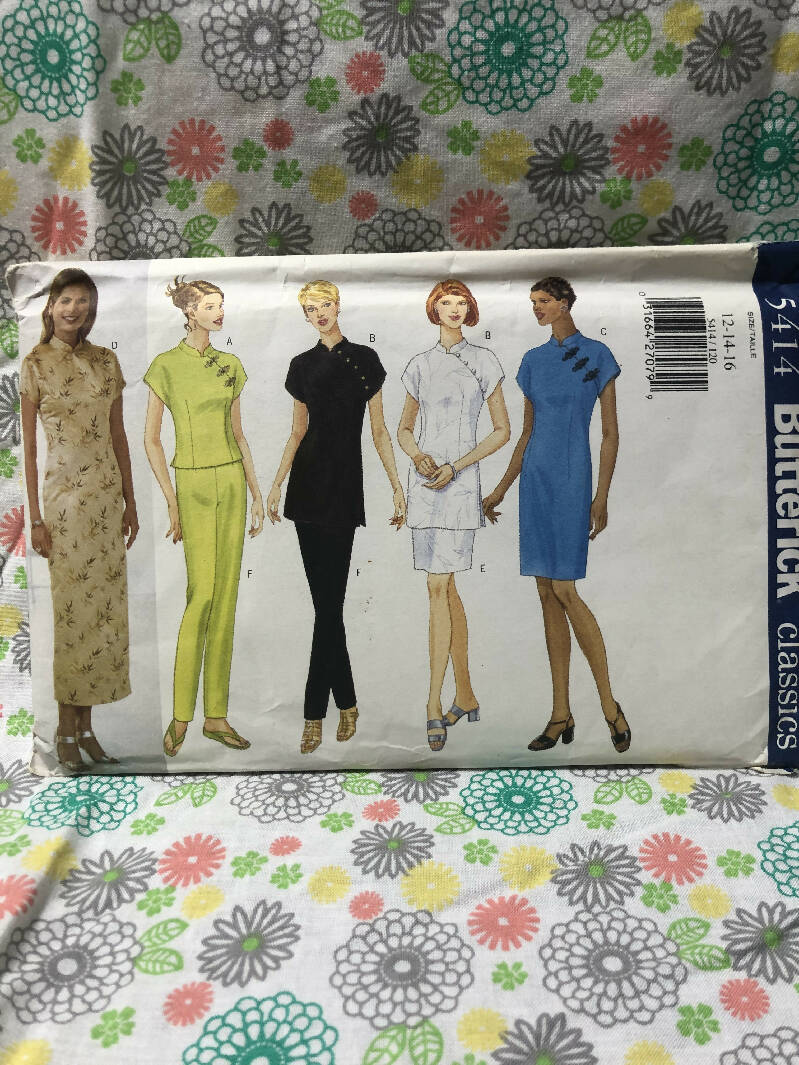 Butterick 5414 Dress in 2 lengths Top and Tunic, pants and skirt size 12-16 UC FF