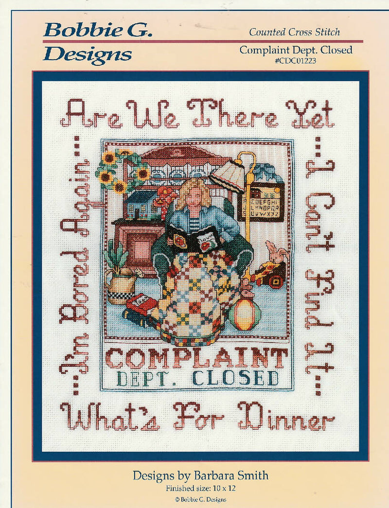 Counted Cross Stitch Pattern Complaint Dept. Closed by Bobbie G. Designs