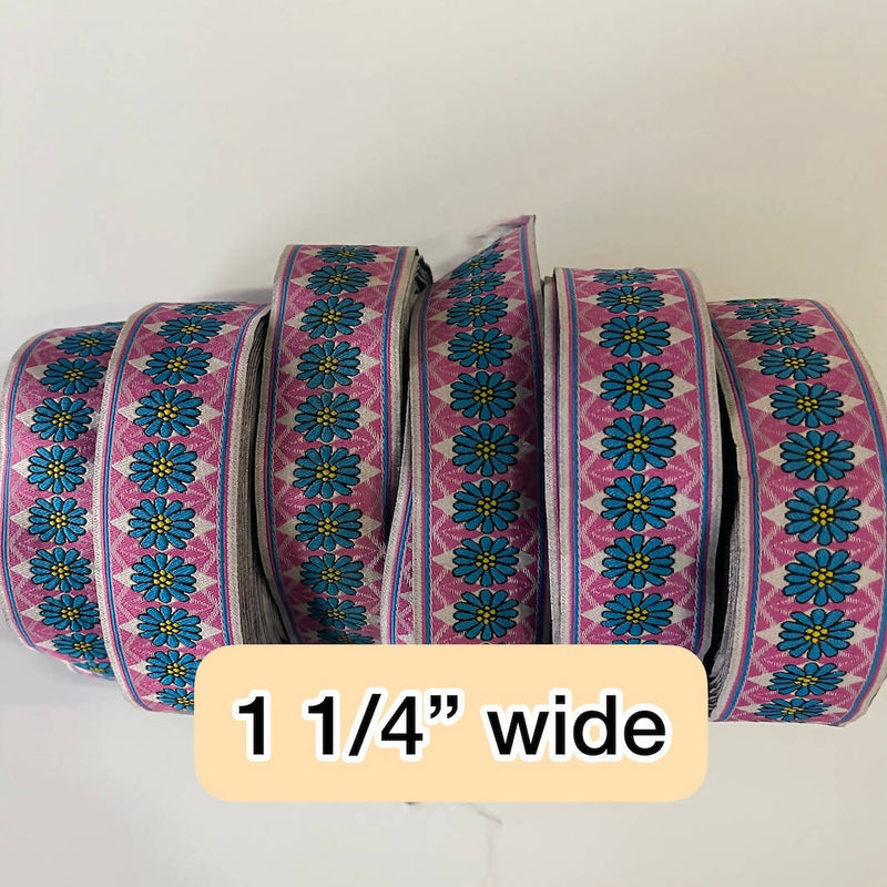 Woven ribbon Pink and Blue