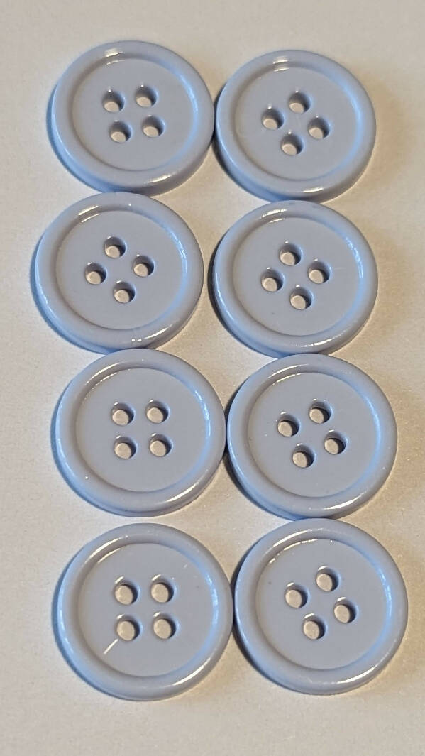Periwinkle Blue 5/8" Round Buttons - Set of 8