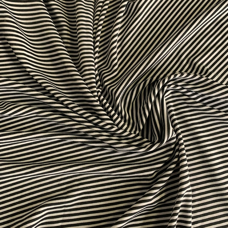 Black & White Stripe Spandex/Lycra Swimwear Fabric, 1.5 Yds, 62" wide