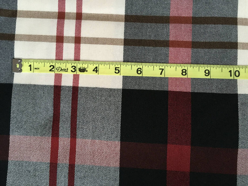 Wool and poly blend plaid, 2 yds 60” wide