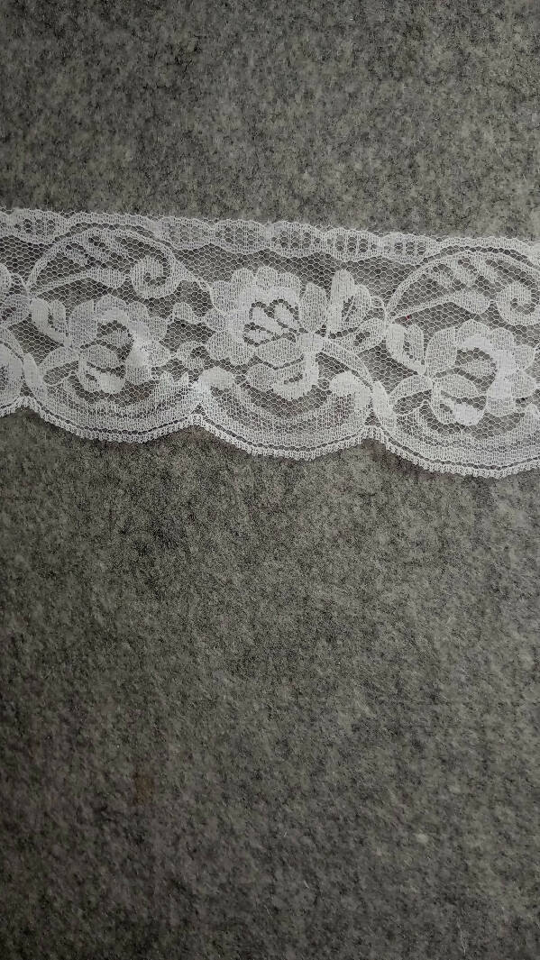 White lace, 2 1/2 " wide, 46 ft length