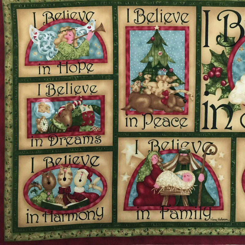 Christmas Fabric Panel I Believe in Santa
