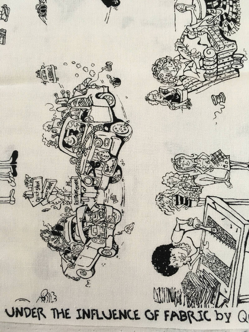 FABRIC Under the Influence of Fabric and Black and White Sewing Machine Panels