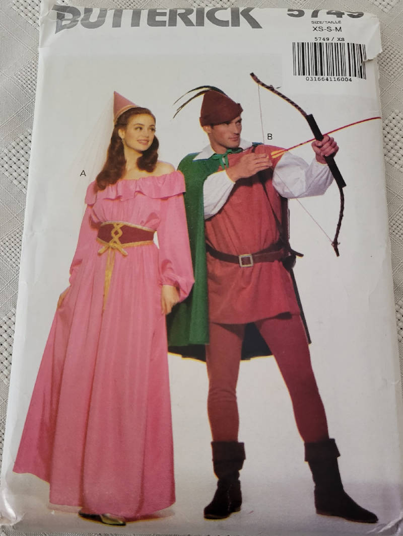 Costume Adult Maid Marianne/Robin Hood Butterick Pattern 