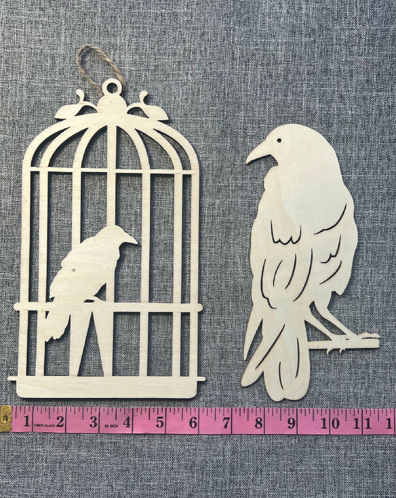 Crow or Bird Wood Cutout
