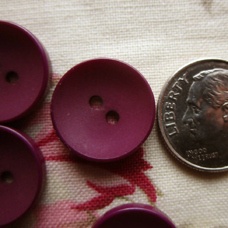 93 Purple Plastic Two-hole Buttons, 5/8" (15mm)