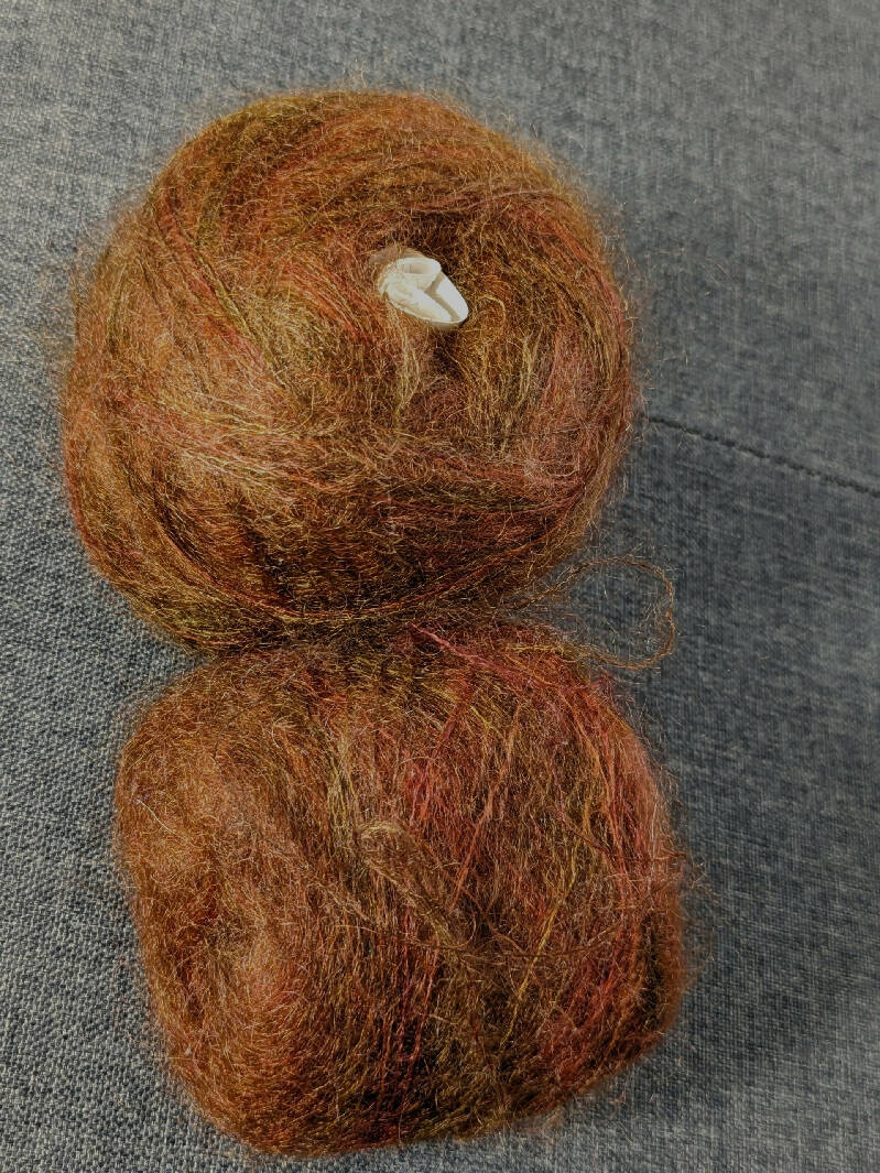 Claudia Hand-Painted Yarns Kid Mohair, Urban fever copper/gold - 75g/2.7oz - 672m/735yd
