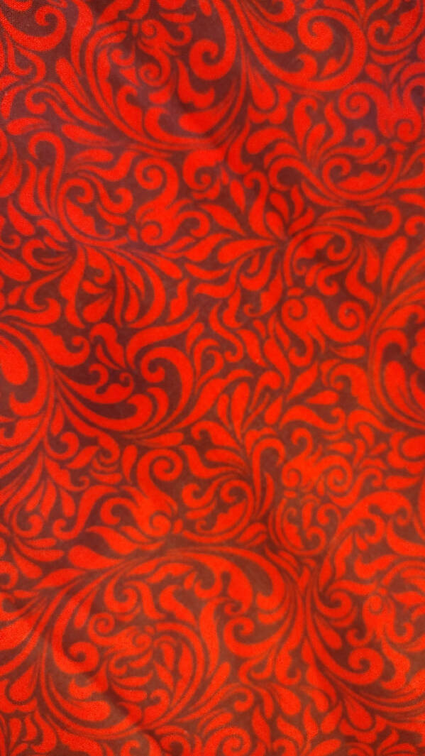 New/Unused Dark Red Swirls Cotton Christmas Fabric 1 Yard