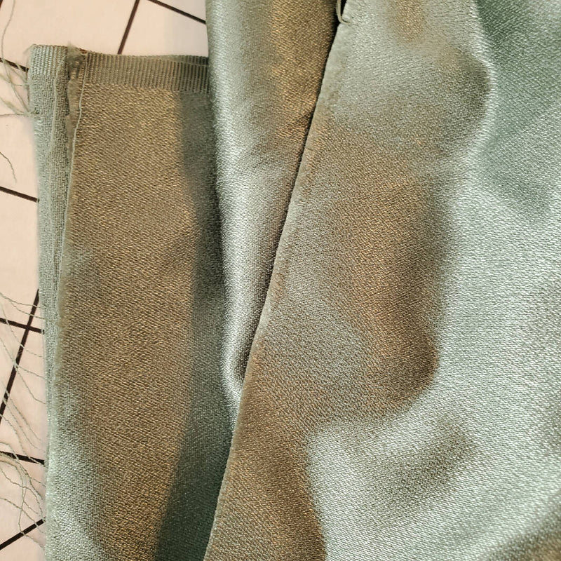 Vintage Silk Fabric Sage Green 23 " x 2 1/4 yds