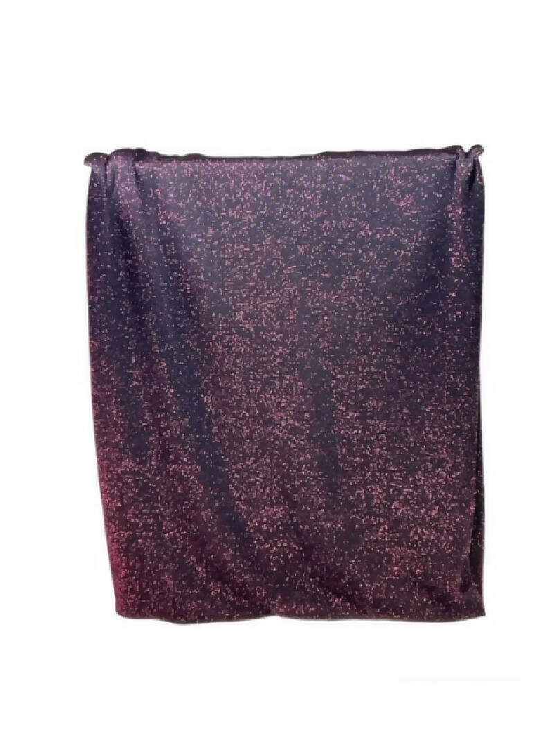 Stretch Black and Pink Metallic Fabric
