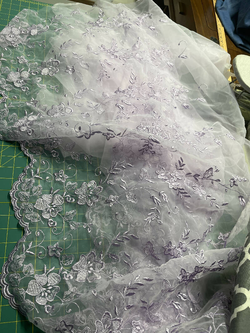Embroidered organza 3+ yds