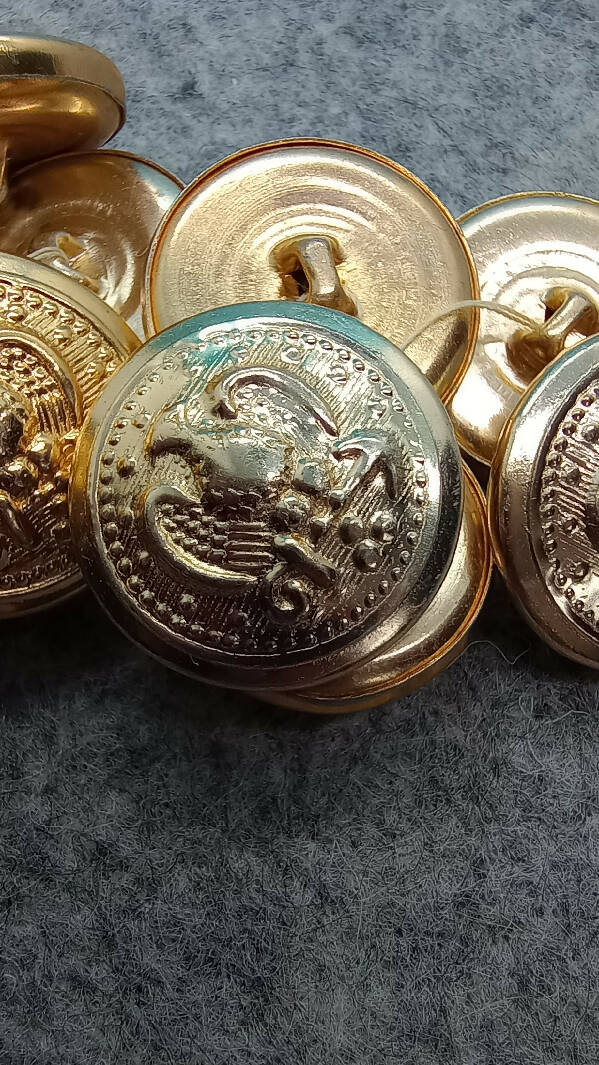 Gold tone Eagle Buttons, Lot of 11