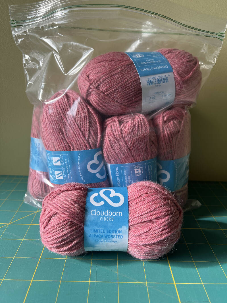 Cloudborn Fibers Limited Edition Alpaca Worsted in Rose Heather