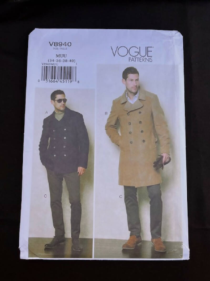 VOGUE V8940 Men’s Jacket and Pant (40-42-44-46)