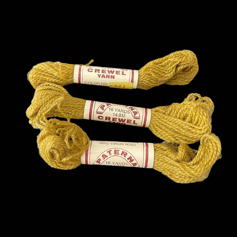 Paterna 100% Virgin Wool Yarn Needlepoint Crewel 3 Skeins Dark Gold Vintage 921