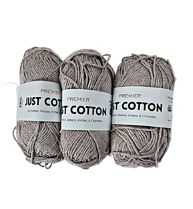 Lot 3 Mist Premier Yarn 2.1 oz 104 Yards Light Grey Cotton Blend