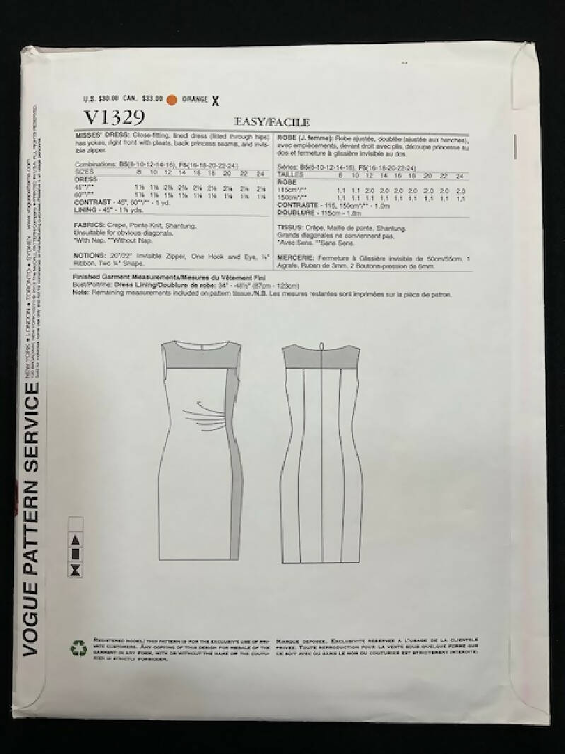 Vogue 1329 Pattern