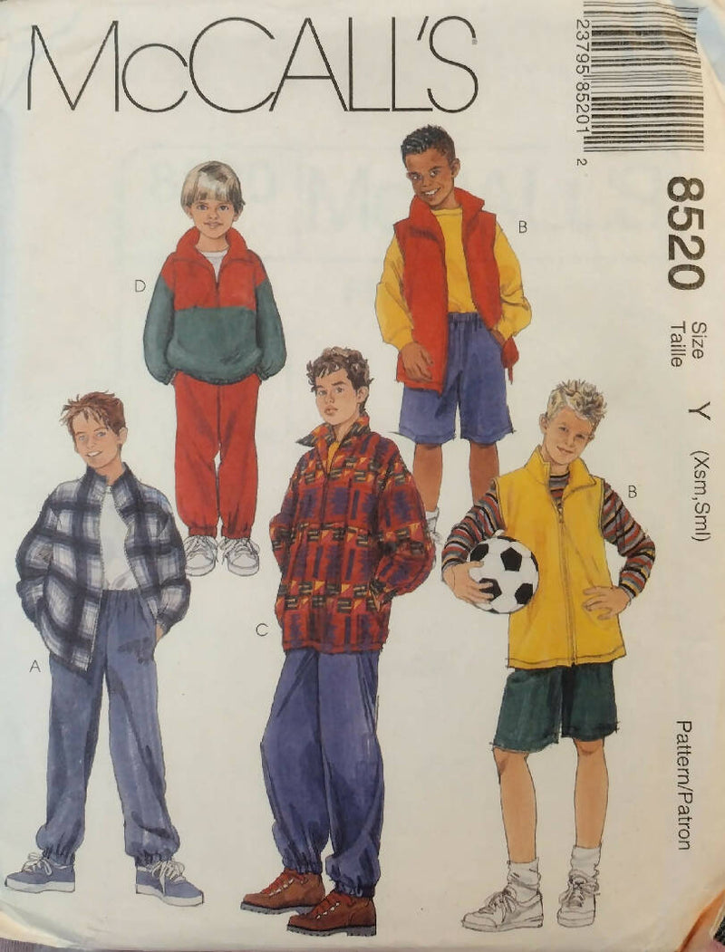 Vintage 1990 Easy to Sew Simplicity Sewing Pattern 9956 Size A S-XL for Men&