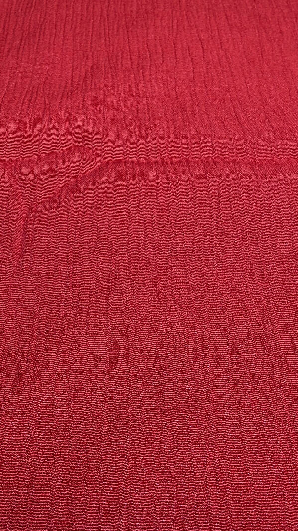 Red Rayon Crinkle Challis Woven Fabric 56"W - 3 yds