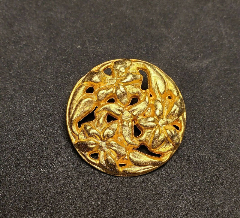 Vintage Gold Metal Floral Shank Buttons