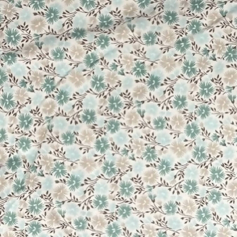 Teal, Gray, and White Quilting Cotton - 4 Yds