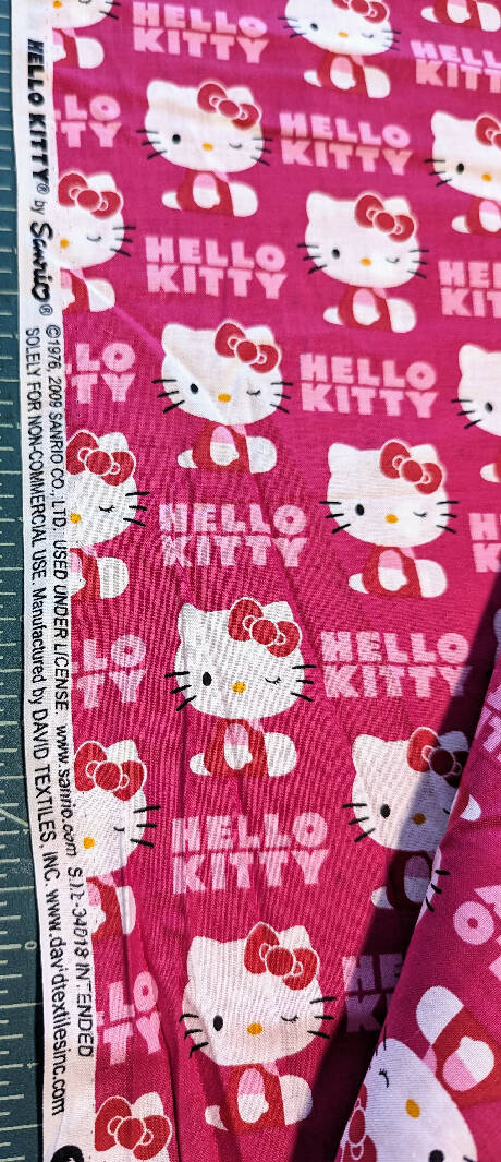 Hello Kitty by Sanrio Hot Pink Print Quilting Cotton 45"W - 3 yds