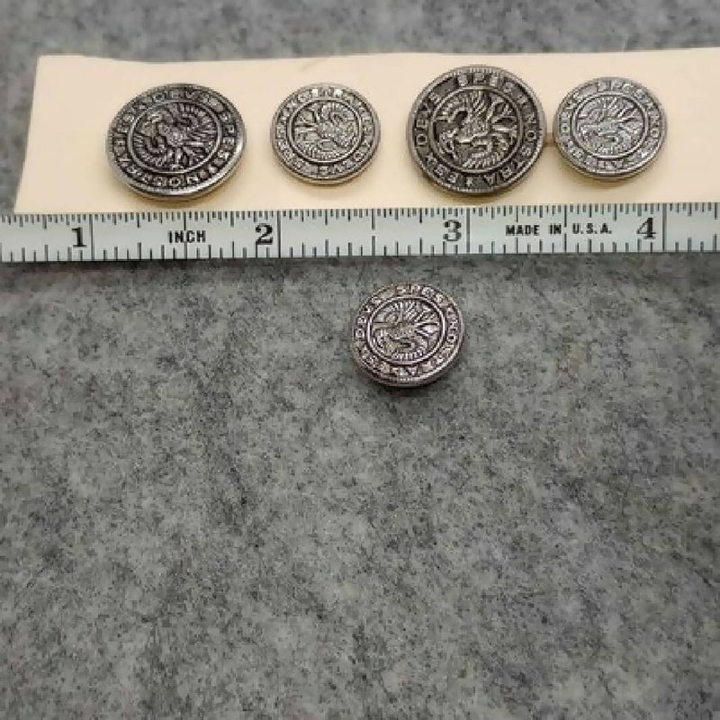 Hessian Solder Buttons, Eagle Military Lot of 5