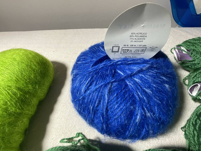 Blue and Green yarn